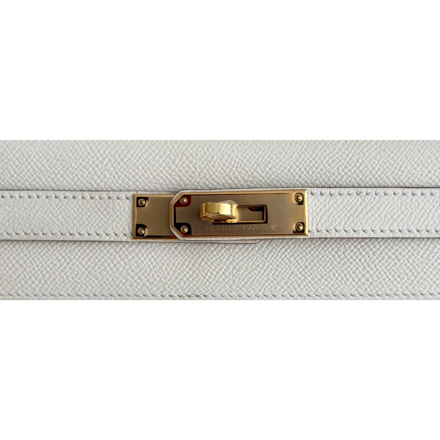 Hermes Kelly 28 Sellier Craie Cream White Epsom Leather Gold Hardware