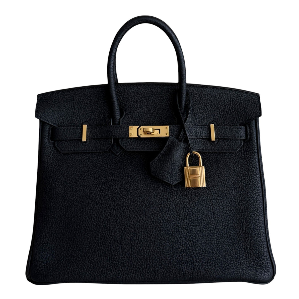 Hermes Birkin 25 Black Noir Togo Leather Gold Hardware RARE