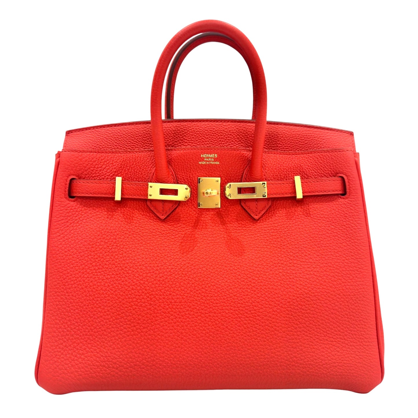 Hermes Birkin 25 Poppy Orange Togo Leather Gold Hardware