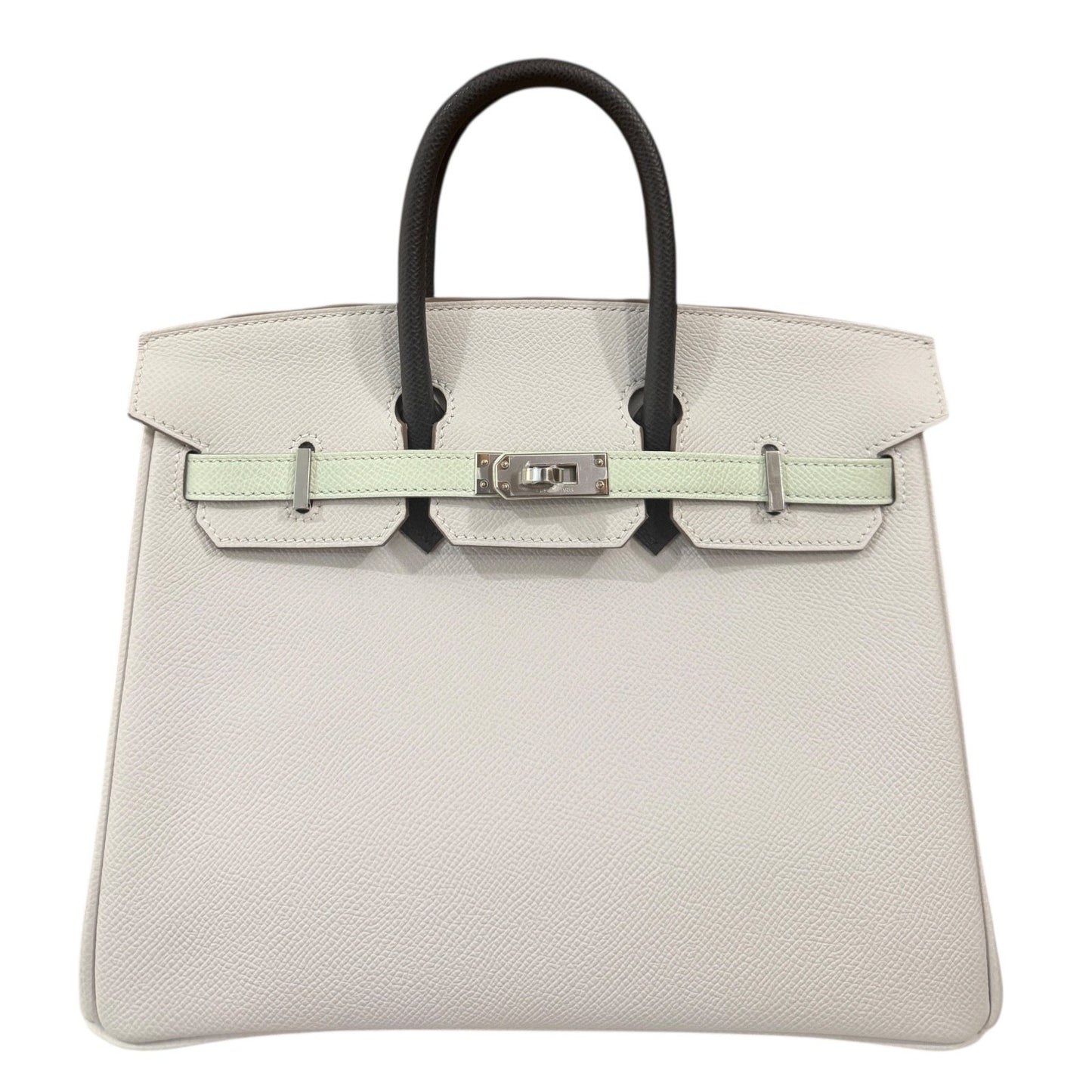Hermes Birkin 25 Tri Color Gris Pale Vert Fizz Graphite Gray Epsom Palladium