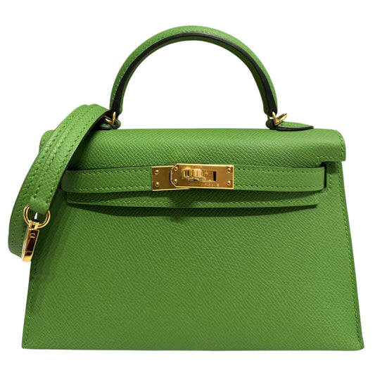 Hermes Kelly Mini 20 Vert Yucca Green Epsom Leather Gold Hardware RARE