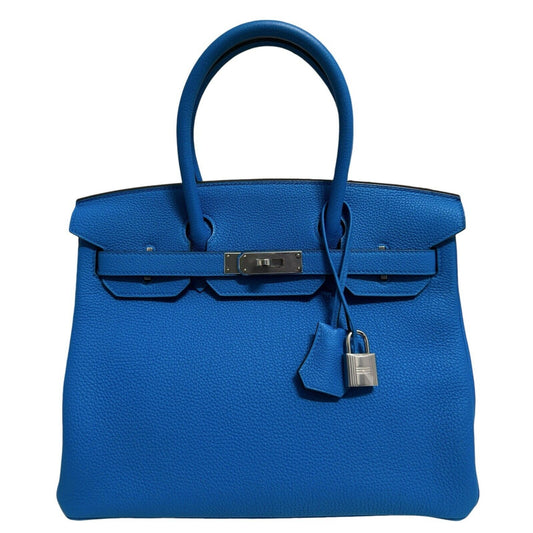 Hermes Birkin 30 Verso Blue Zanzibar & Malachite Togo Leather Palladium Hardware