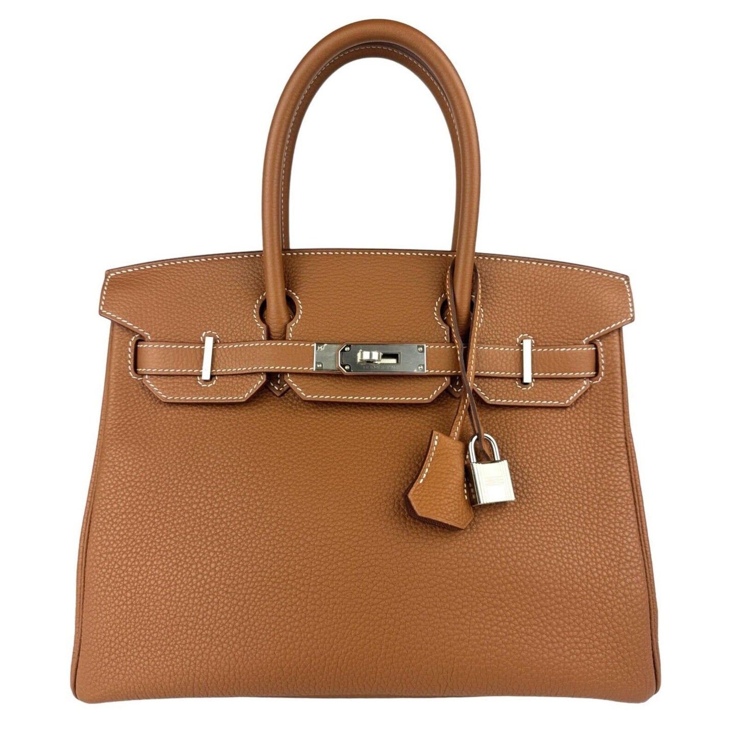 Hermes Birkin 30 Gold Tan Togo Leather Palladium Hardware Handbag