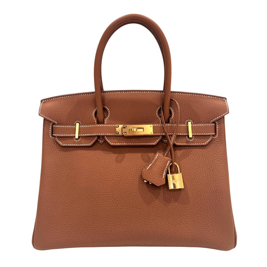 Hermes Birkin 30 Gold Tan Togo Leather Gold Hardware RARE