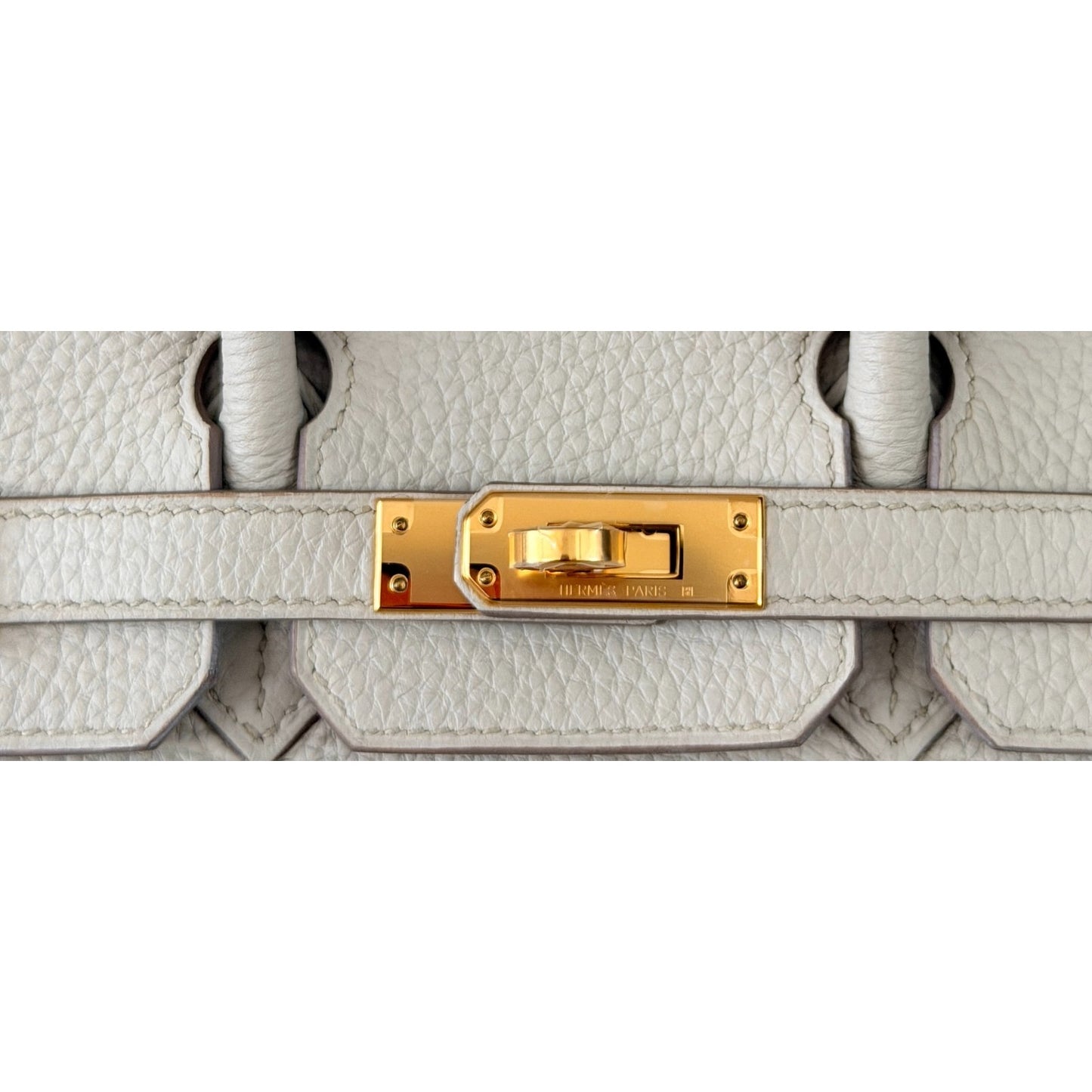 Hermes Birkin 25 Beton Beige Cream Togo Leather Gold Hardware