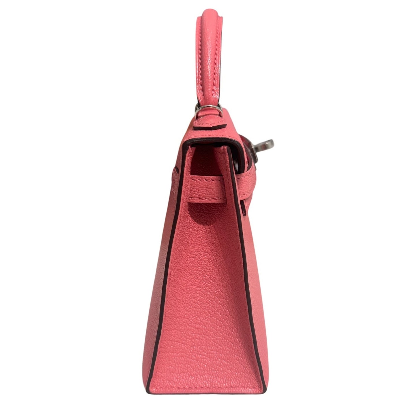 Hermes Kelly Mini 20 Verso Rose D'ete Pink Chèvre Rouge H Leather Palladium Hwr