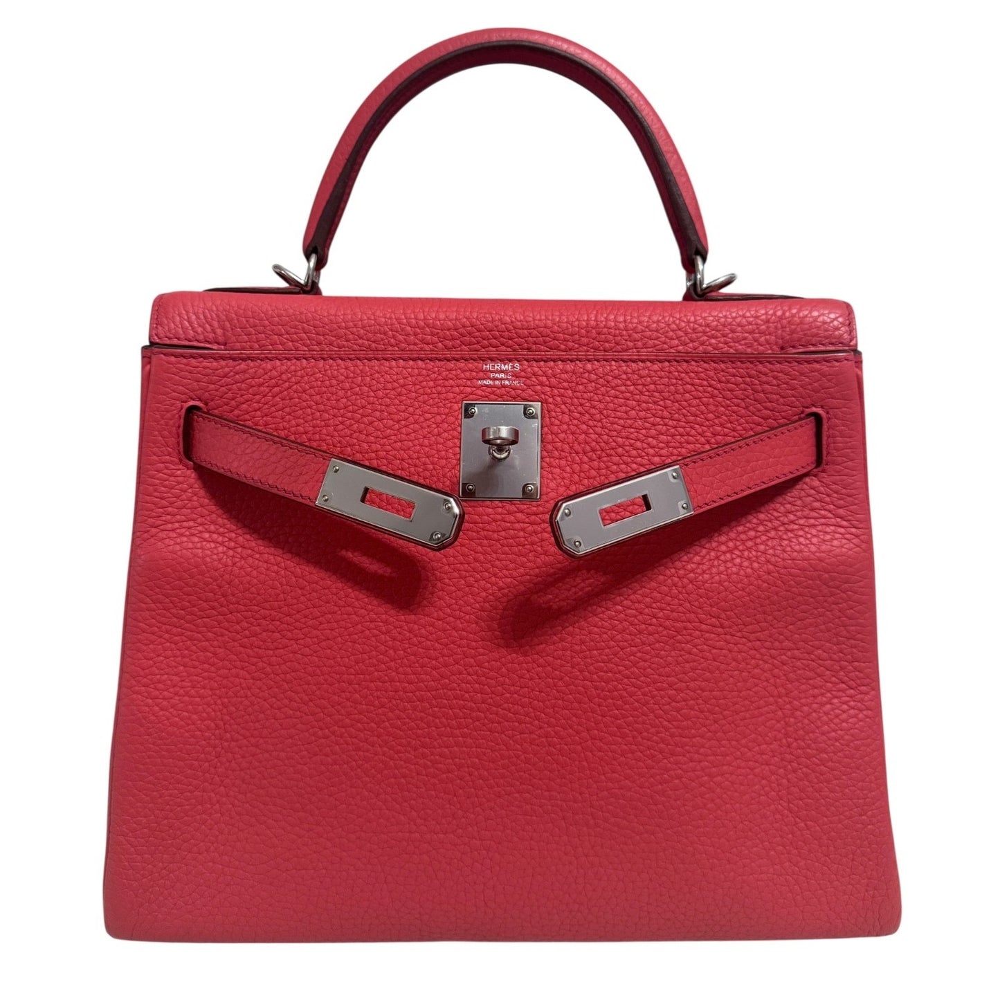 Hermes Kelly 28 Bougainvillea Pink red Togo Leather Palladium Hardware RARE