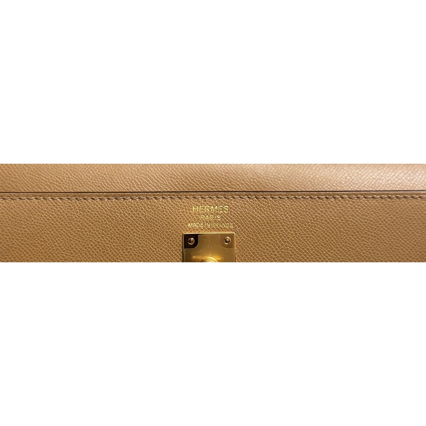 Hermes Kelly 25 Sellier Verso Biscuit & Mushroom Madame Leather Gold Hardware
