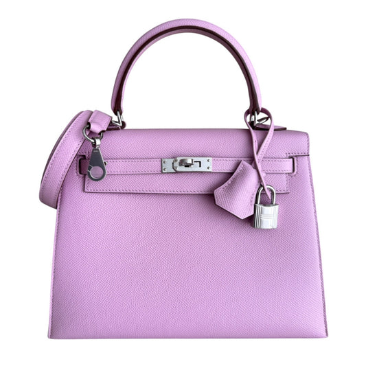 Hermes Kelly 25 Sellier Mauve Sylvester Pink Epsom Palladium Hardware 2025