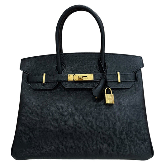 Hermes Birkin 30 Black Noir Epsom Leather Gold Hardware RARE