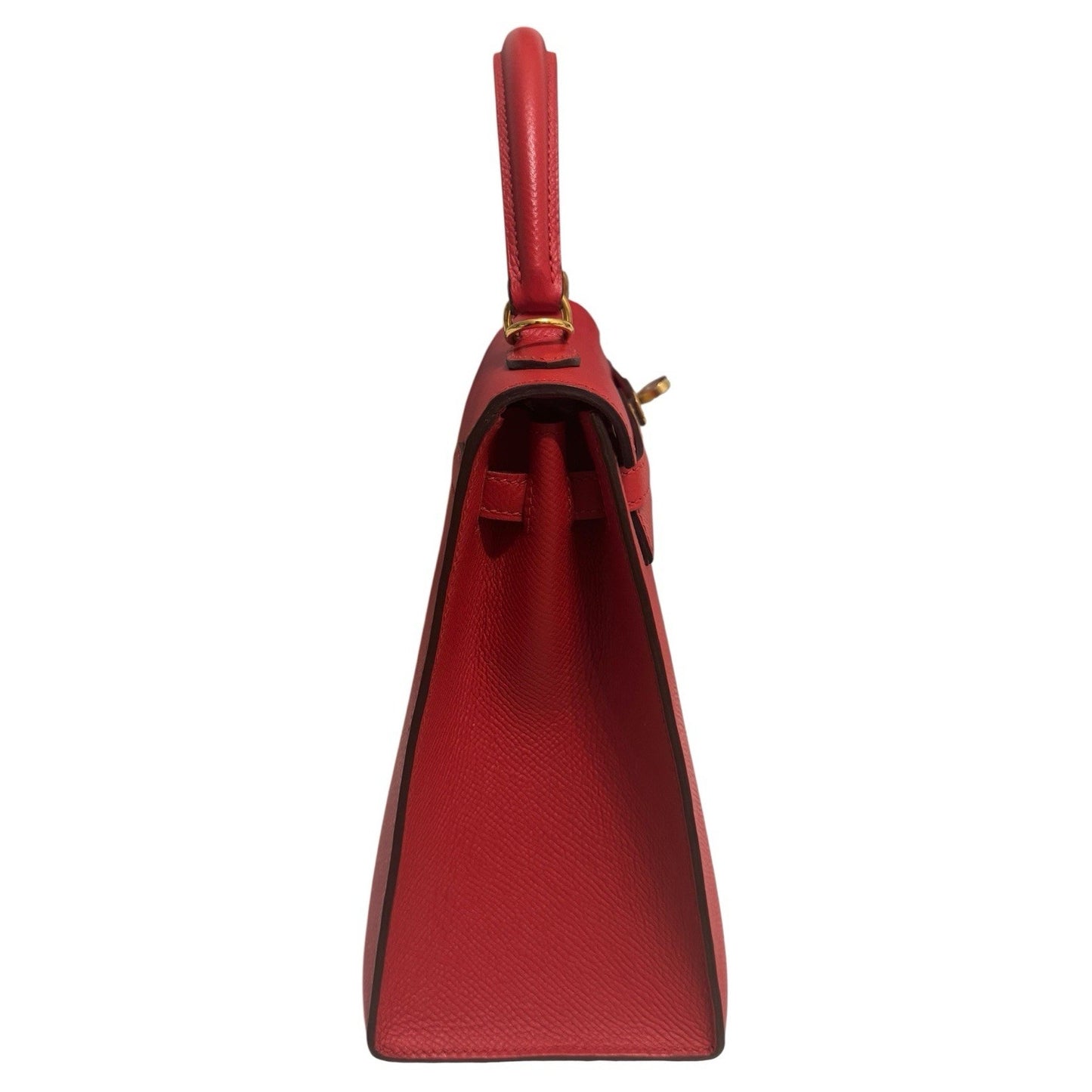 Hermes Kelly 25 Sellier Rouge Tomate Red Epsom Leather Gold Hardware RARE