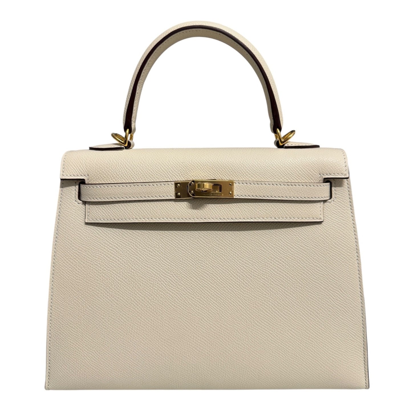 Hermes Kelly 25 Sellier Nata Cream Epsom Leather Gold Hardware