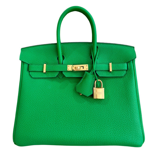 Hermes Birkin 25 Bamboo Green Togo Leather Gold Hardware NEW