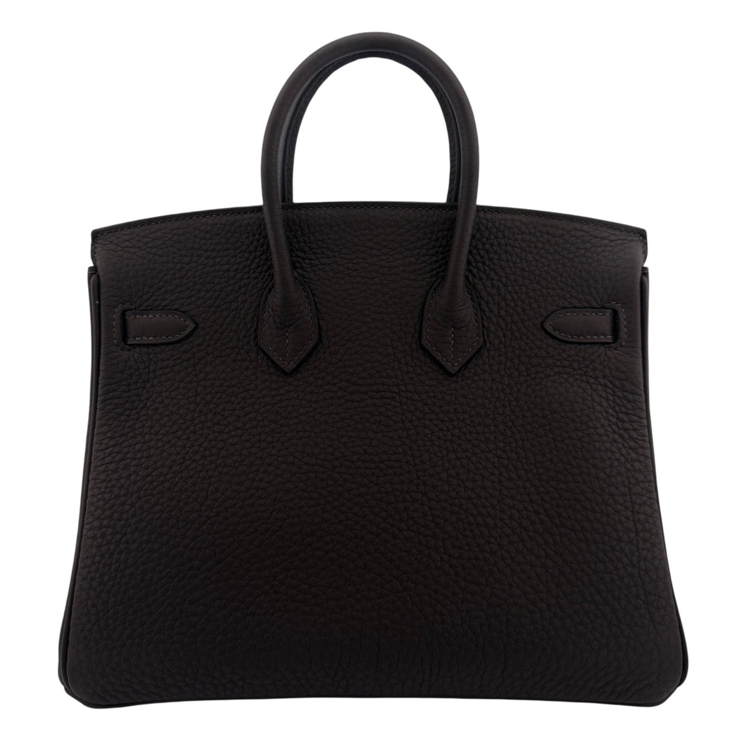 Hermes Birkin 25 Verso Ebene Brown & Gold Tan Togo Leather Palladium Hardware