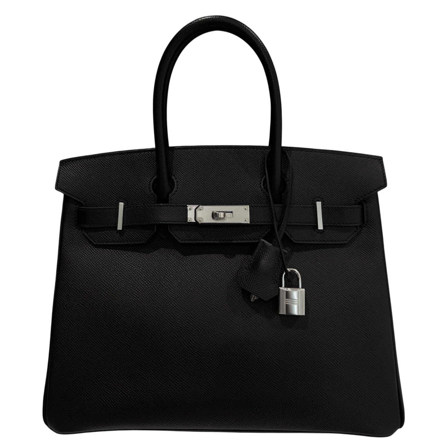 Hermes Birkin 30 Black Noir Epsom Leather Palladium Hardware RARE