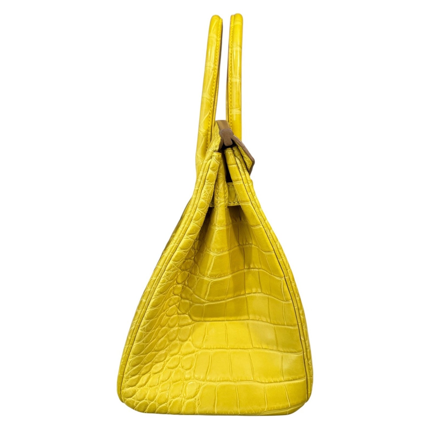 Hermes Birkin 30 Soufre Yellow Jaune Matte Alligator Leather Palladium Hardware
