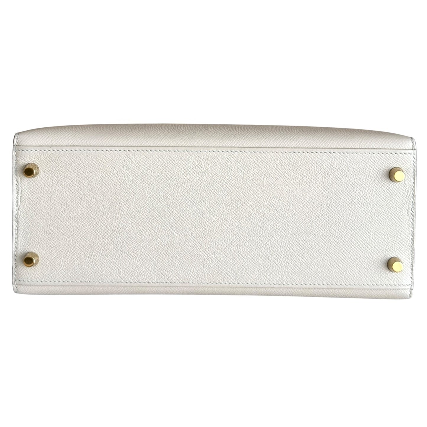 Hermes Kelly 28 Sellier Craie Cream White Epsom Leather Gold Hardware