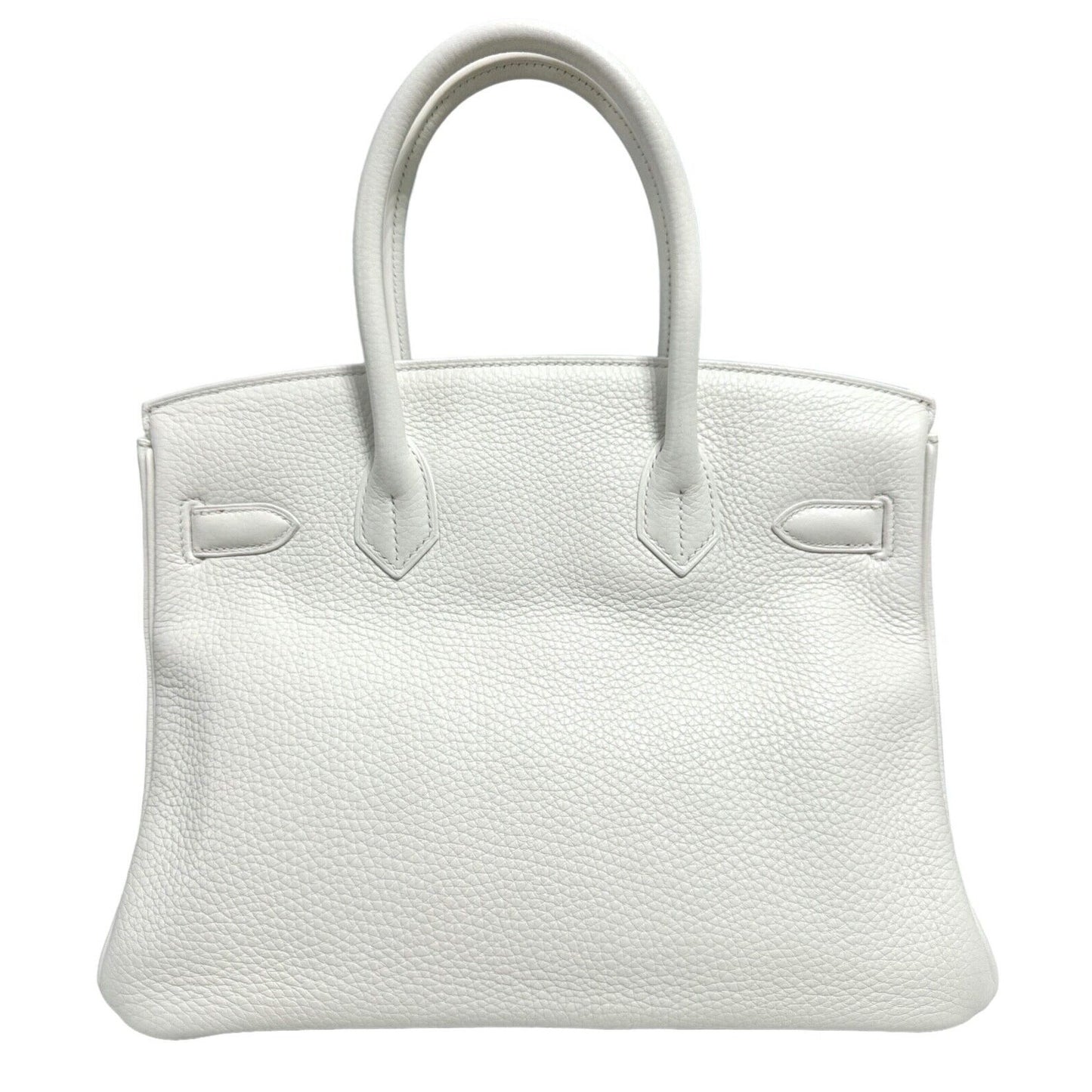 Hermes Birkin 30 White Blanc Leather Gold Hardware Handbag RARE