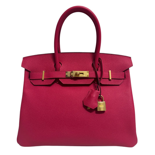 Hermes Birkin 30 Rose Extreme Pink Epsom Leather Gold Hardware