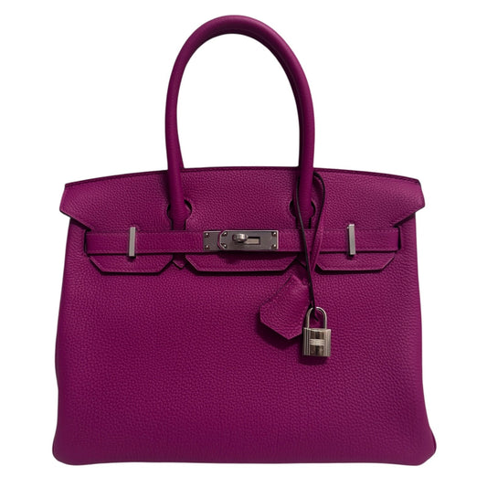 Hermes Birkin 30 Rose Pourpre Pink Purple Togo Leather Palladium Hardware