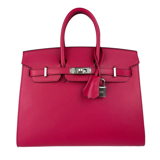 Hermes Birkin 25 Sellier Framboise Pink Red Madame Leather Gold Hardware Handbag