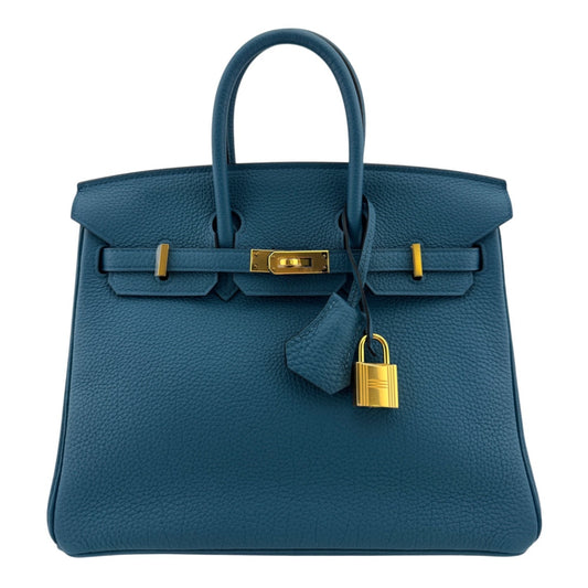 Hermes Birkin 25 Blue Cobalt Togo Leather Gold Hardware