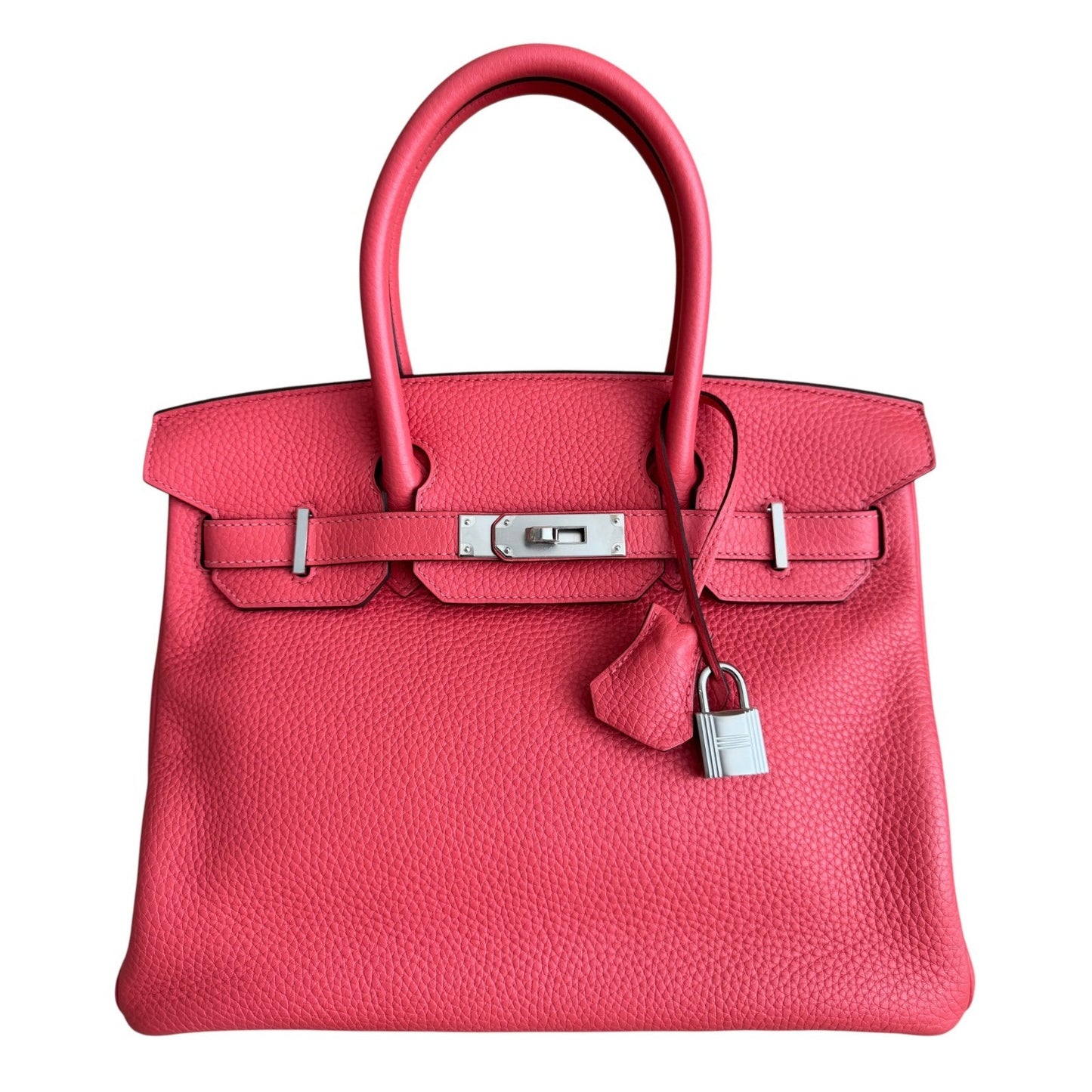 Hermes Birkin 30 Verso Rose Texas Pink Orange Togo Leather Palladium Hardware
