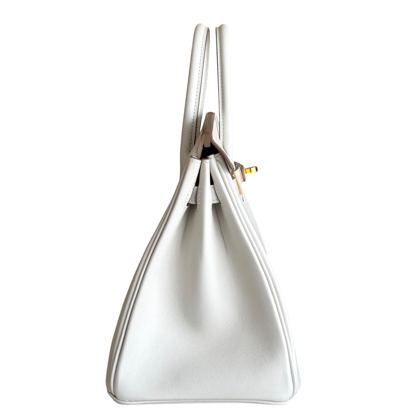 Hermes Birkin 25 Mushroom White Gray Leather Gold Hardware