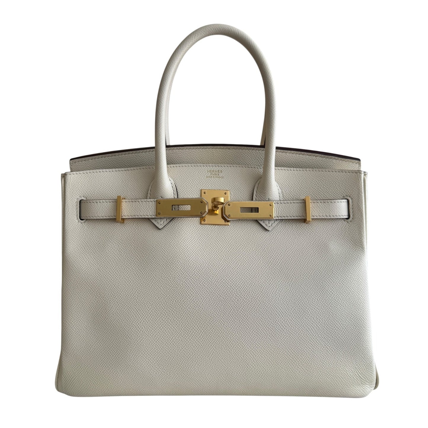 Hermes Birkin 30 Nata Epsom Leather Gold Hardware Handbag