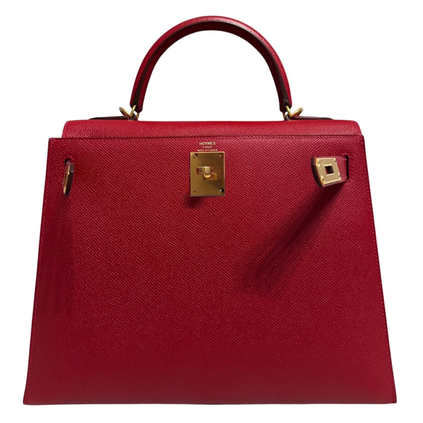 Hermes Kelly 28 Sellier Rouge Casaque Red Epsom Leather Gold Hardware