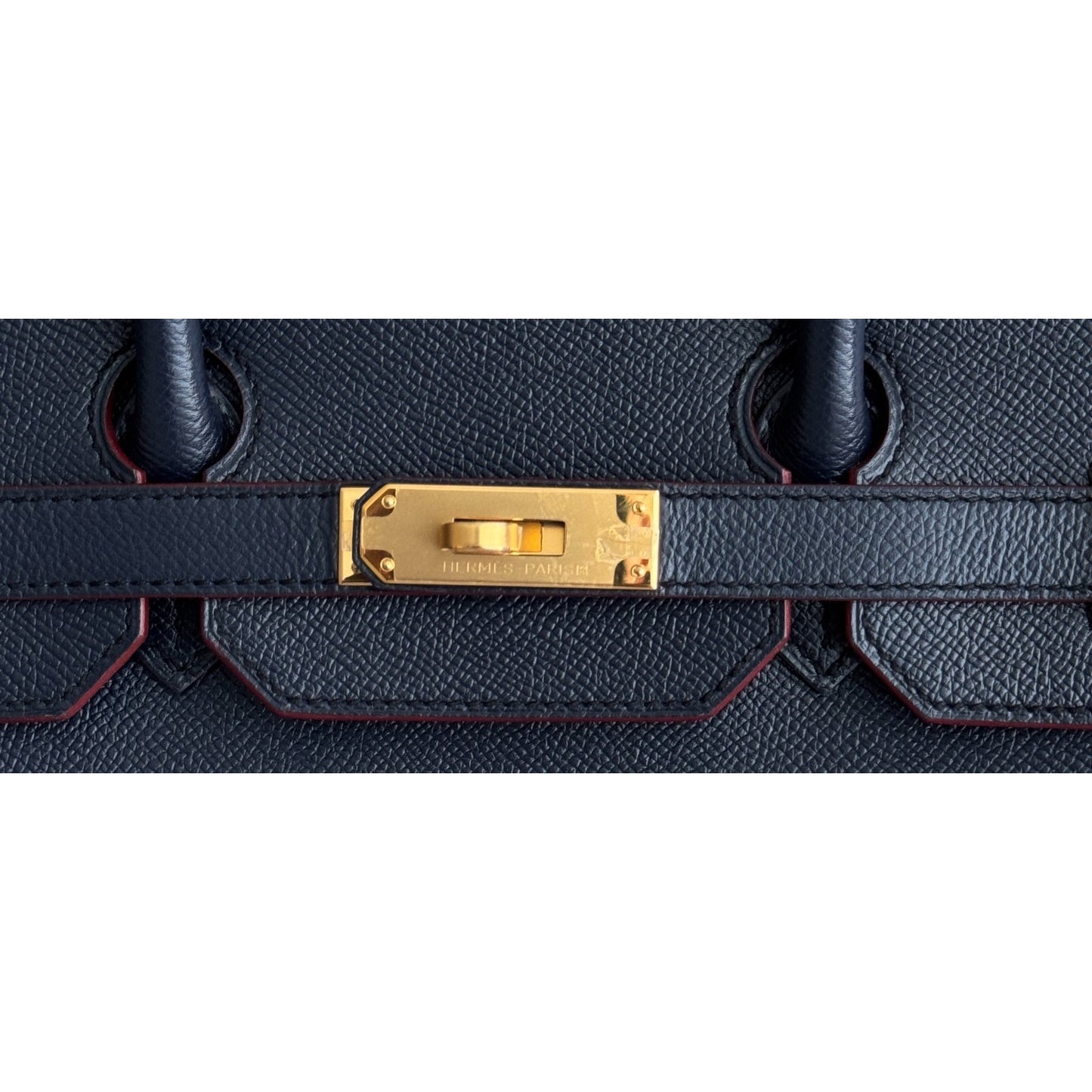 Hermes Birkin 35 Blue Indigo Rouge H Contour Epsom Leather Gold Hardware RARE