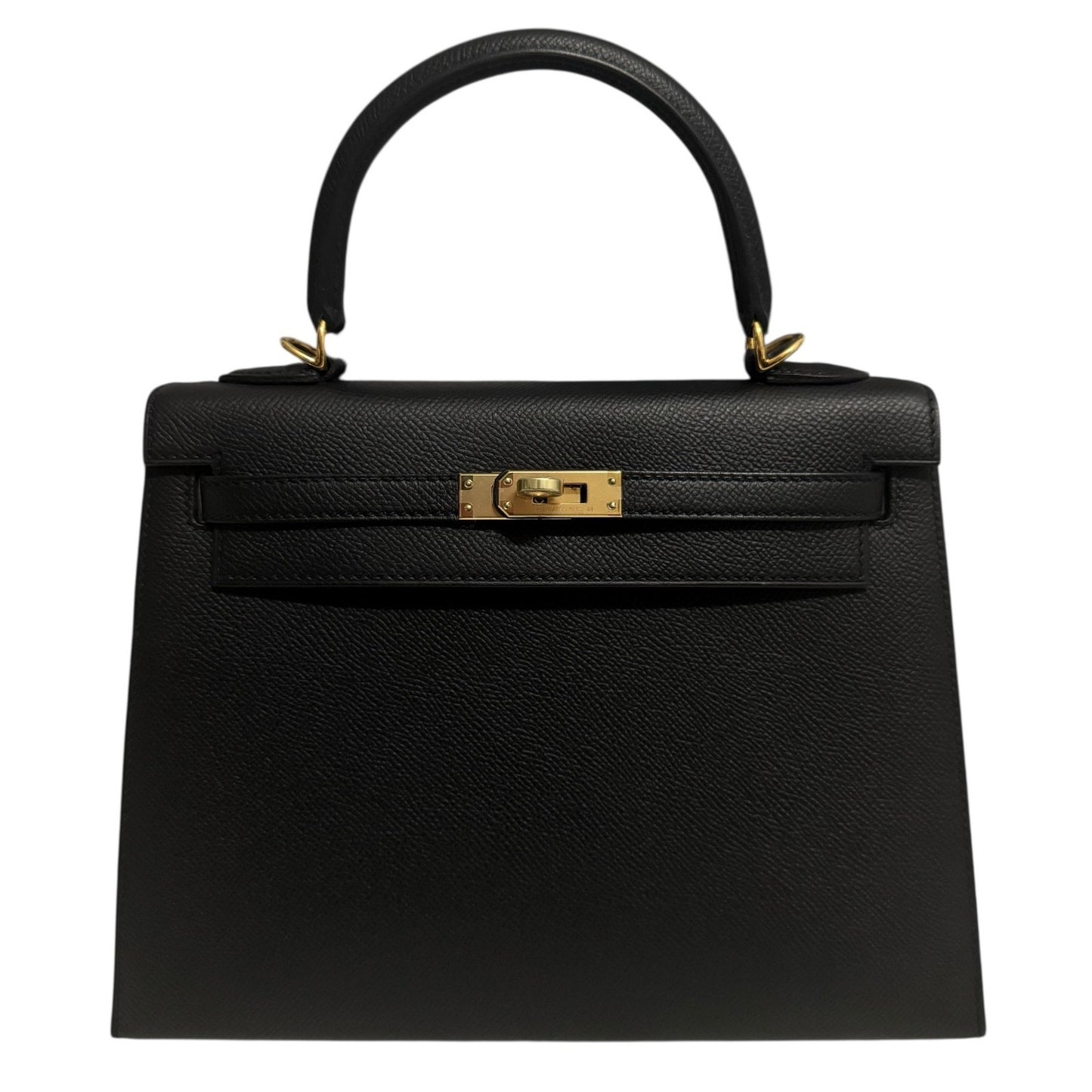 Hermes Kelly 25 Sellier Black Noir Epsom Leather Gold Hardware