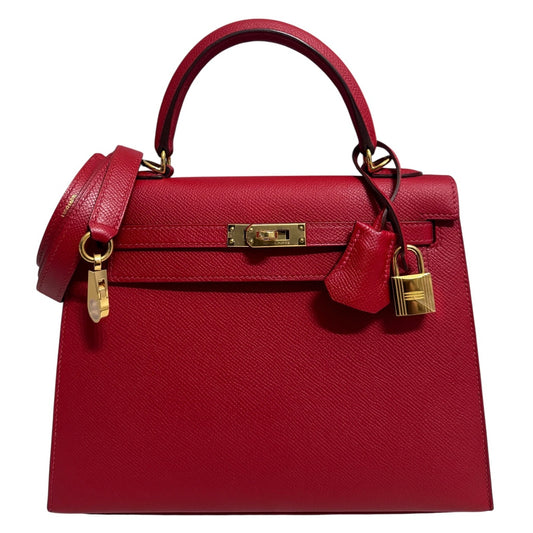 Hermes Kelly 25 Sellier Rouge Casaque Red Epsom Leather Gold Hardware