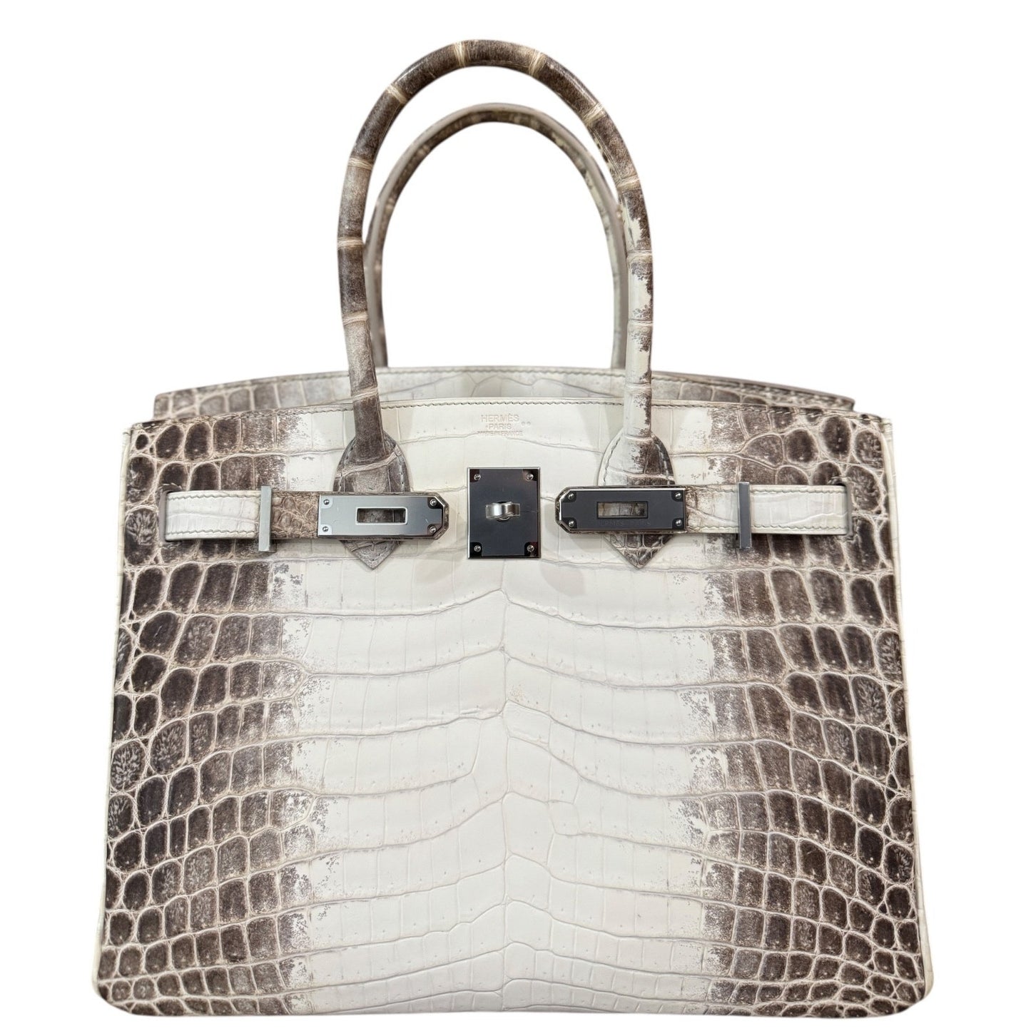 Hermes Birkin 30 White Himalayan Crocodile Matte Leather Palladium Hardware RARE