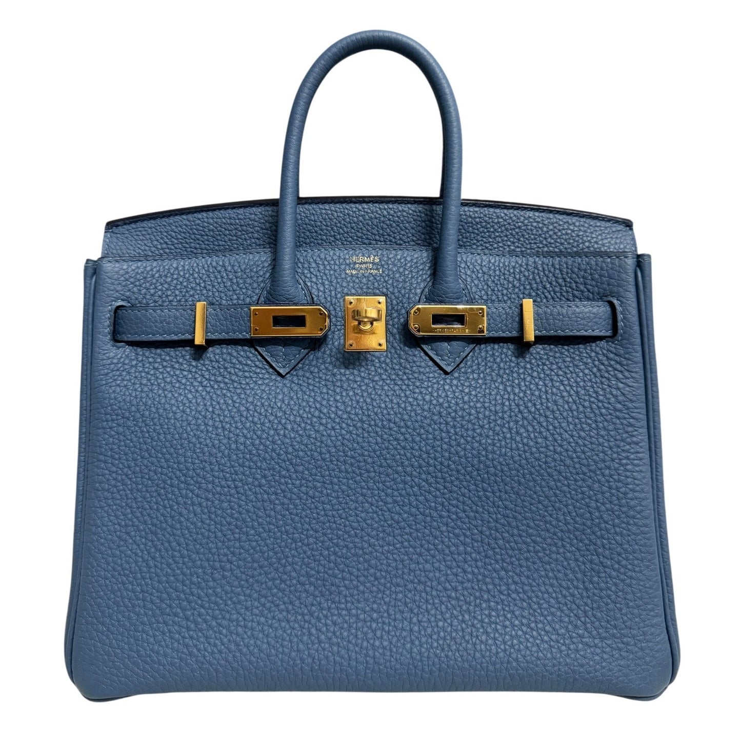 Hermes Birkin 25 Blue Azur Togo Leather Gold Hardware RARE