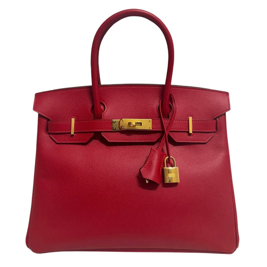 Hermes Birkin 30 Rouge Casaque Red Epsom Leather Gold Hardware