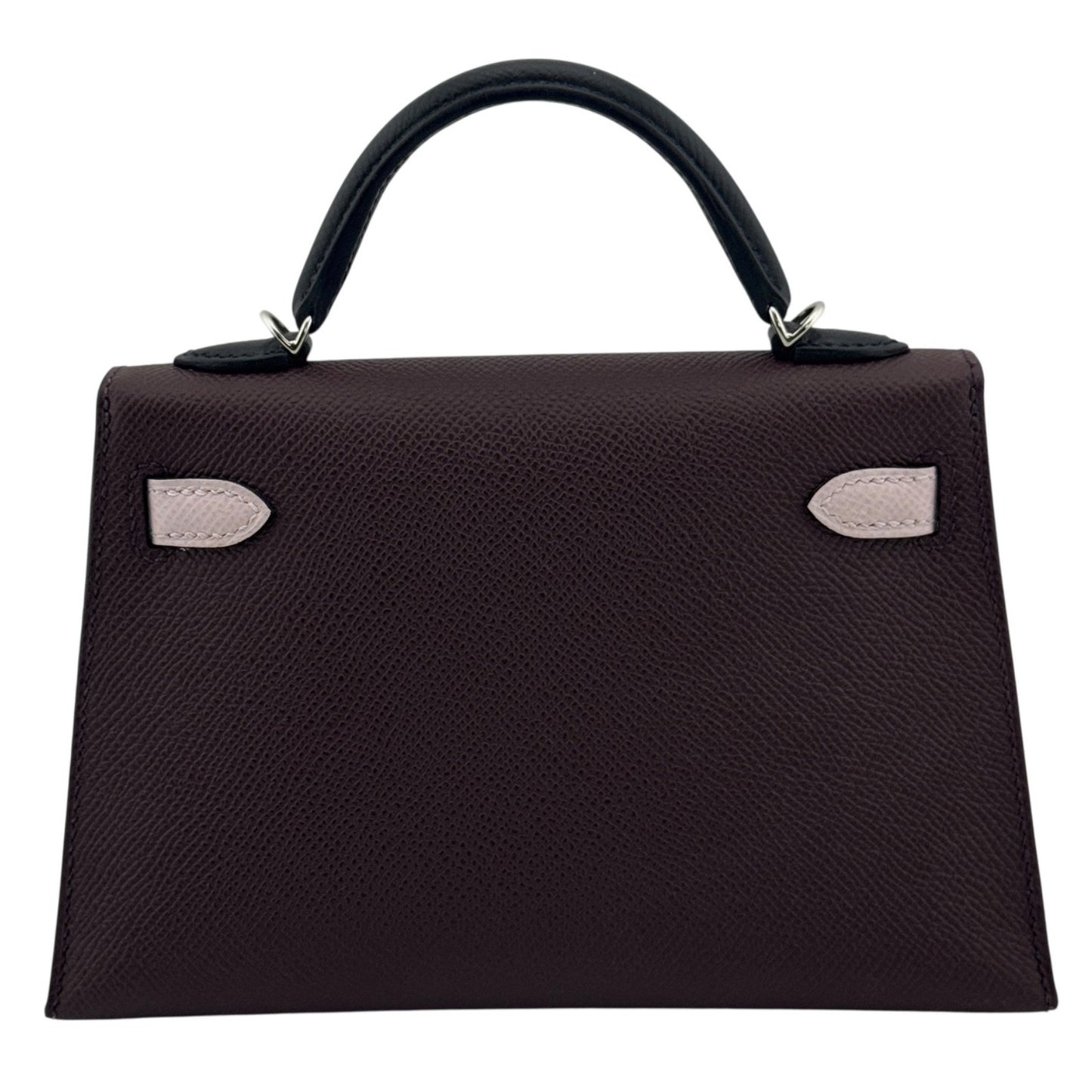 Hermes Kelly Mini 20 Tri Color Rouge Sellier Mauve Pale Black Epsom Palladium