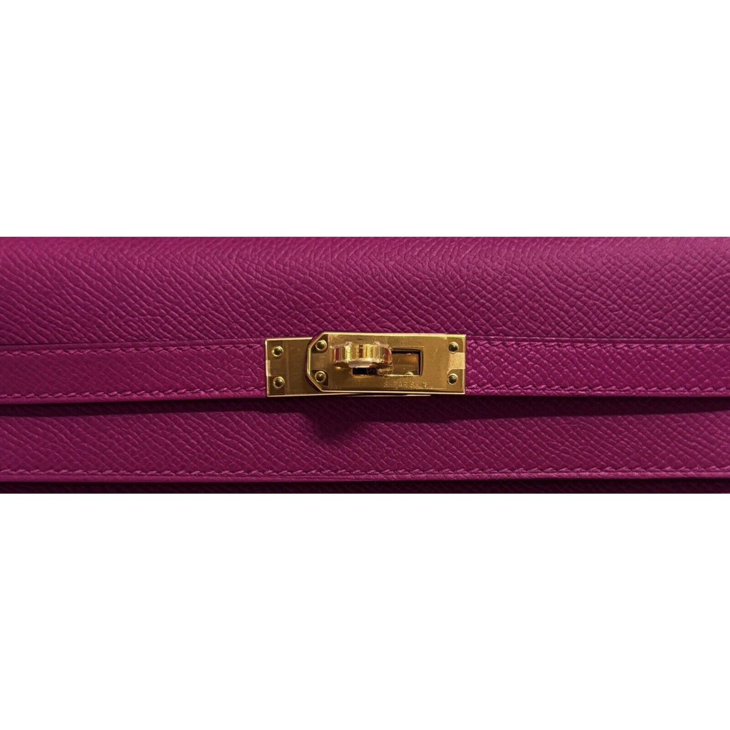 Hermes Kelly 25 Sellier Rose Pourpre Pink Purple Epsom Leather Gold Hardware