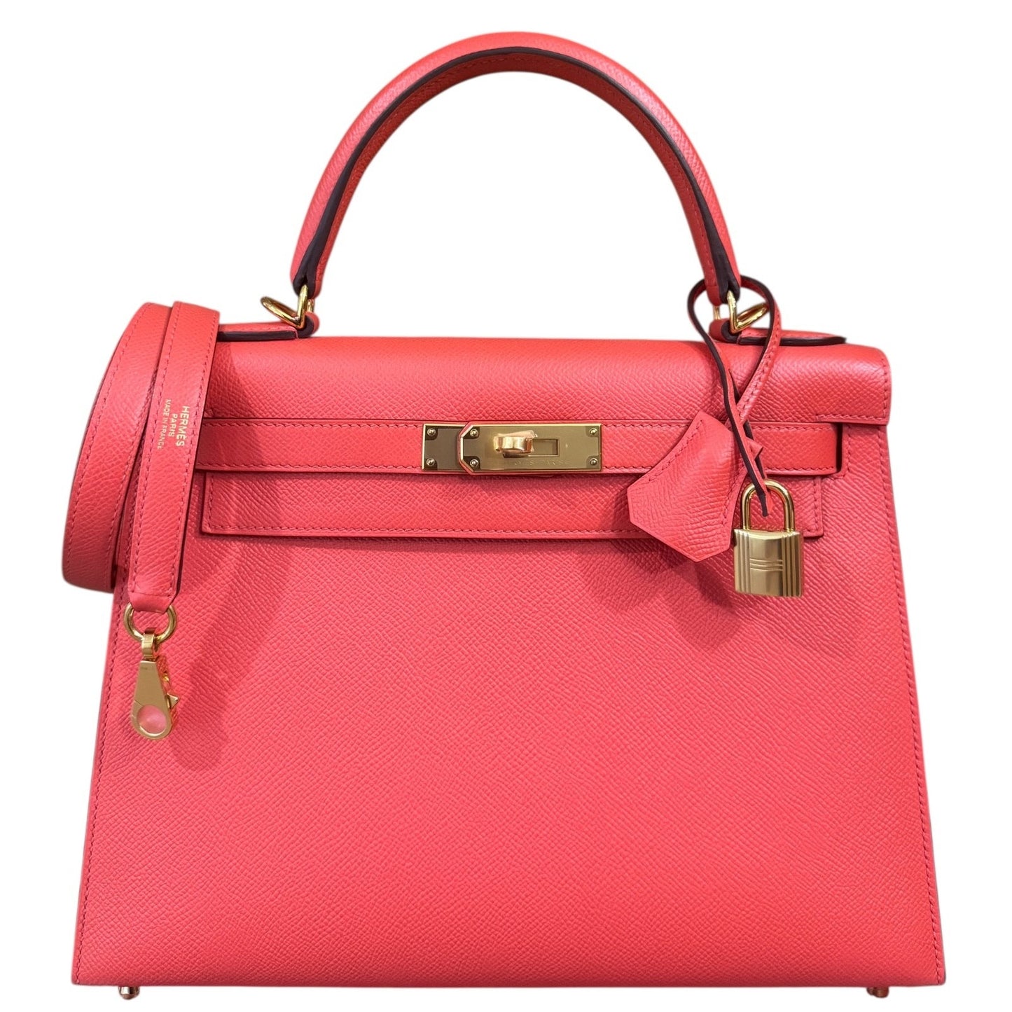 Hermes Kelly 28 Sellier Pink Rose Jaipur Epsom Leather Gold Hardware
