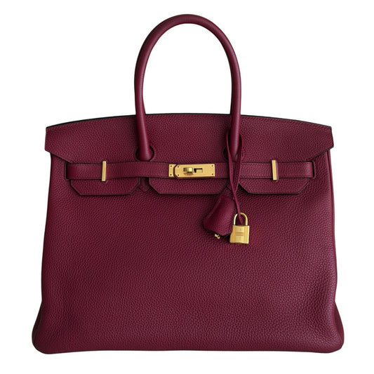 Hermes Birkin 35 Rouge Grenat Red Togo Leather Gold Hardware RARE