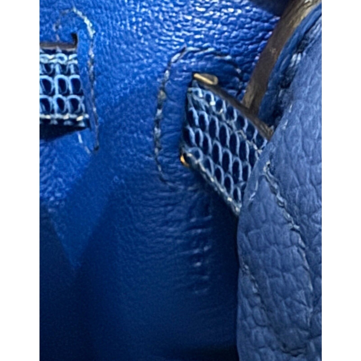 HERMES KELLY 25 TOUCH BLUE FRANCE & BLUE SAPPHIRE TOGO & LIZARD PERMABRASS HARDWARE