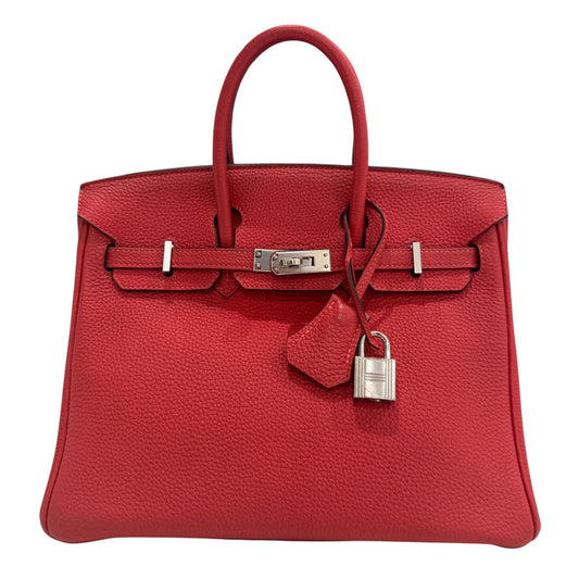 Hermes Birkin 25 Bougainvillea Red Pink Togo Leather Palladium Hardware