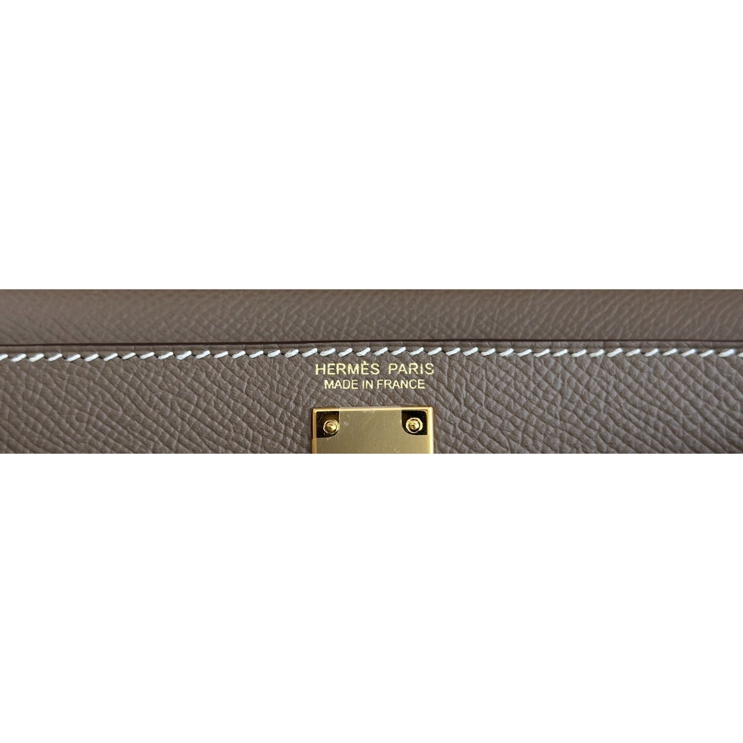 Hermes Kelly Mini 20 Etoupe Gray Epsom Leather Gold Hardware