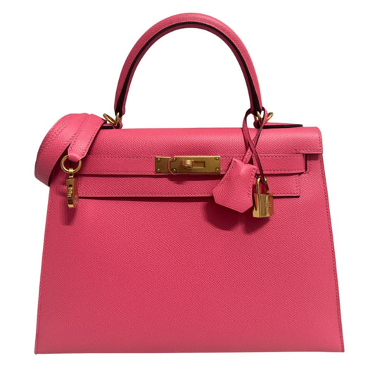 Hermes Kelly 28 Sellier Pink Rose Azalee Azalea Epsom Leather Gold Hardware