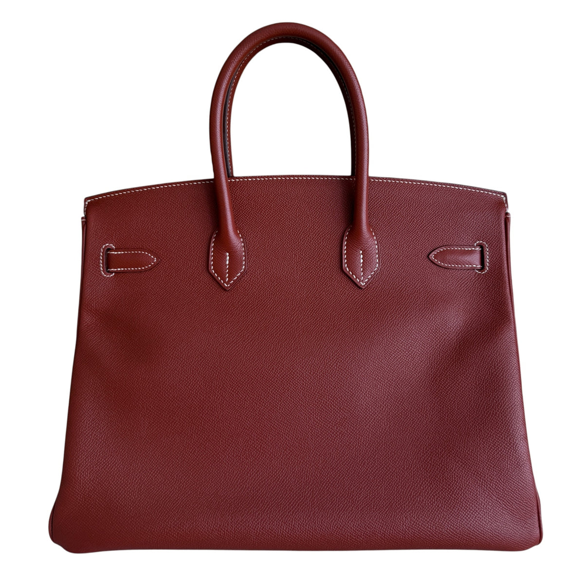 Hermes Birkin 35 Sienne Red Brown Epsom Leather Gold Hardware RARE