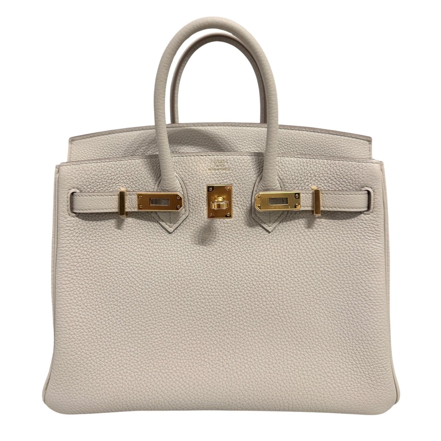 Hermes Birkin 25 Beton Beige Cream Togo Leather Gold Hardware
