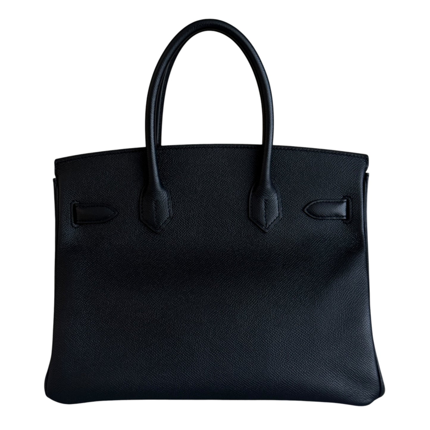 Hermes Birkin 30 Black Noir Epsom Leather Palladium Hardware RARE