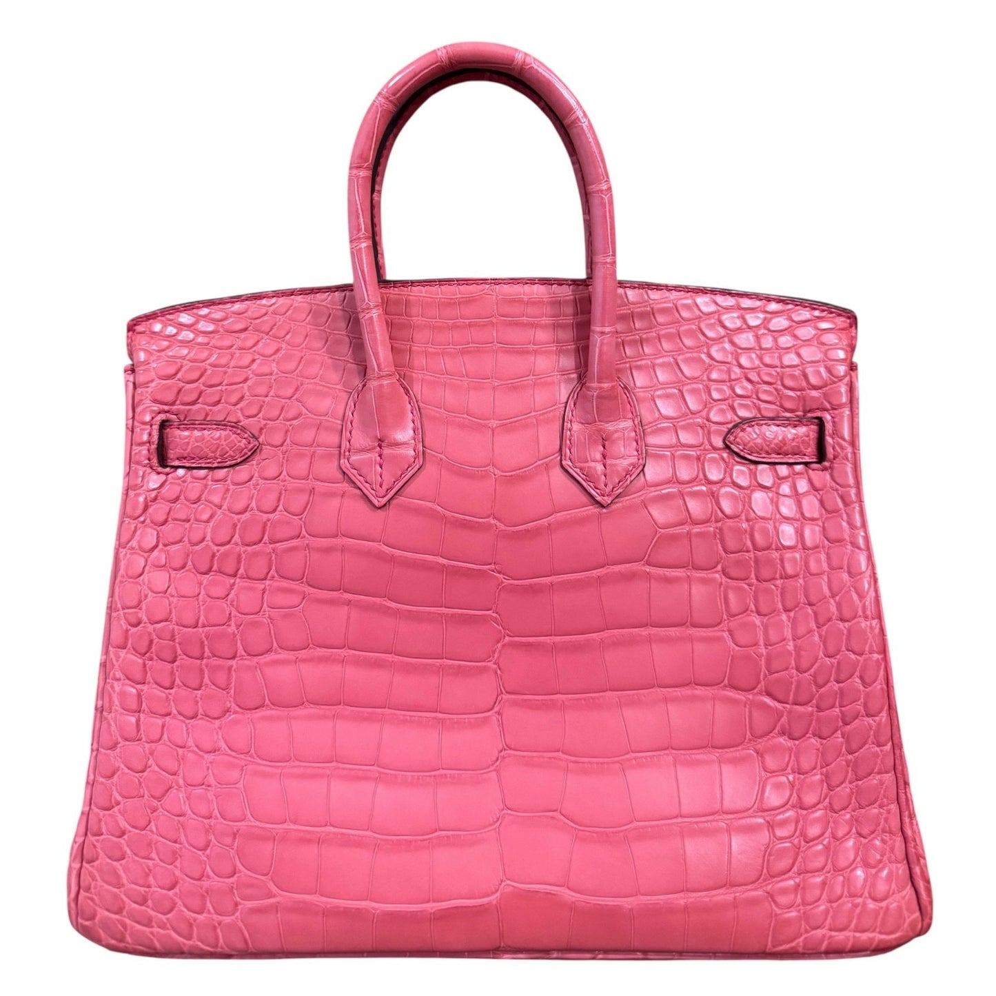 Hermes Birkin 25 Matte Alligator Bougainvillea Pink Palladium Hardware Rare