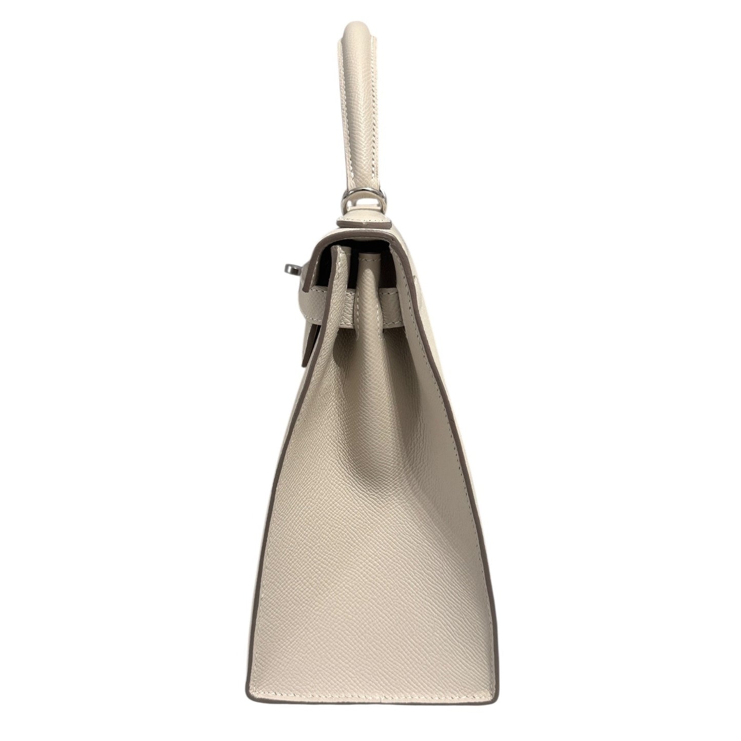 Hermes Kelly 28 Sellier Craie White Epsom Leather Palladium Hardware RARE