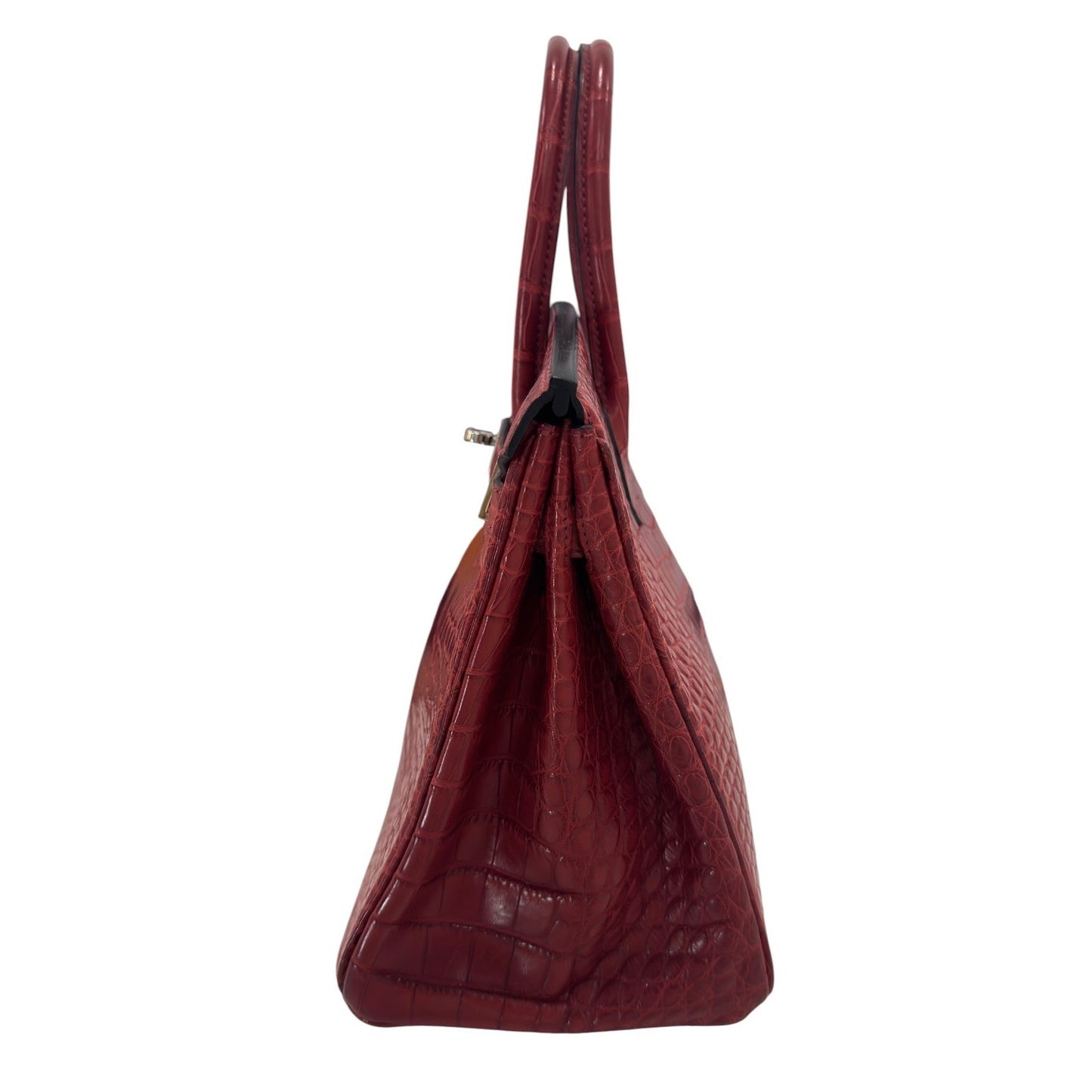 Hermes Birkin 30 Rouge H Red Matte Alligator Leather Palladium Hardware